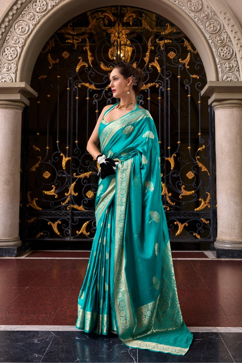 Premium Satin Munga Silk Saree Elegant & Luxurious Drape