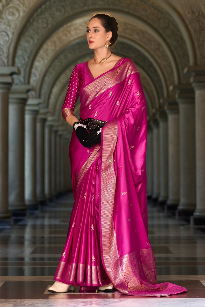 Premium Satin Munga Silk Saree Elegant & Luxurious Drape