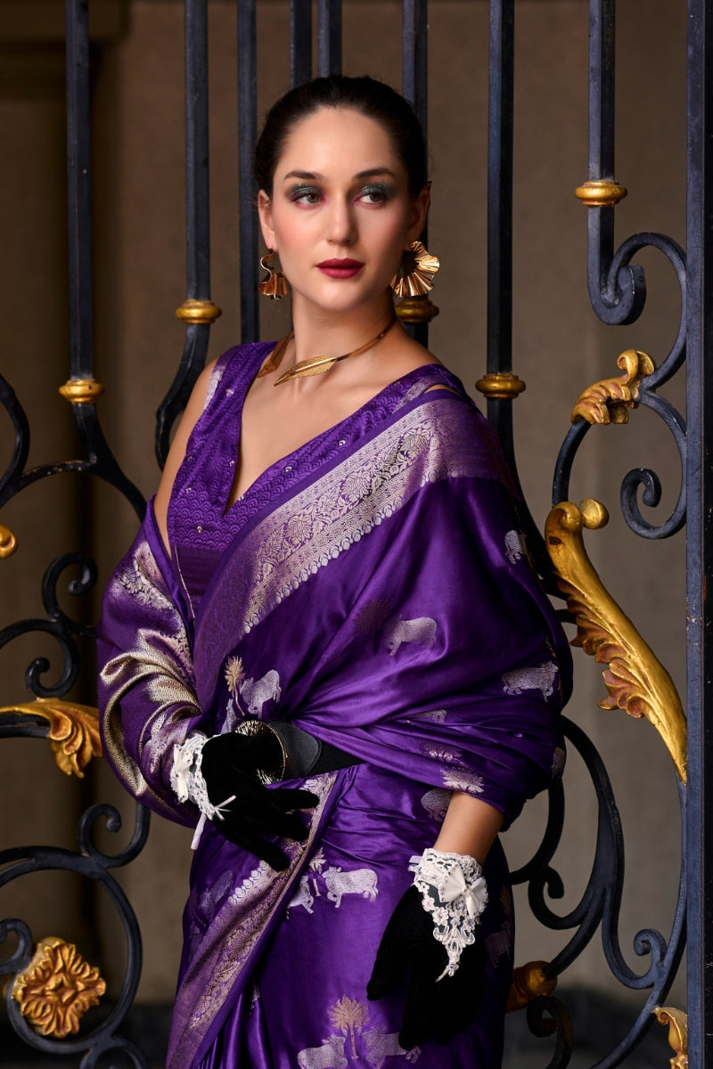 Premium Satin Munga Silk Saree Elegant & Luxurious Drape