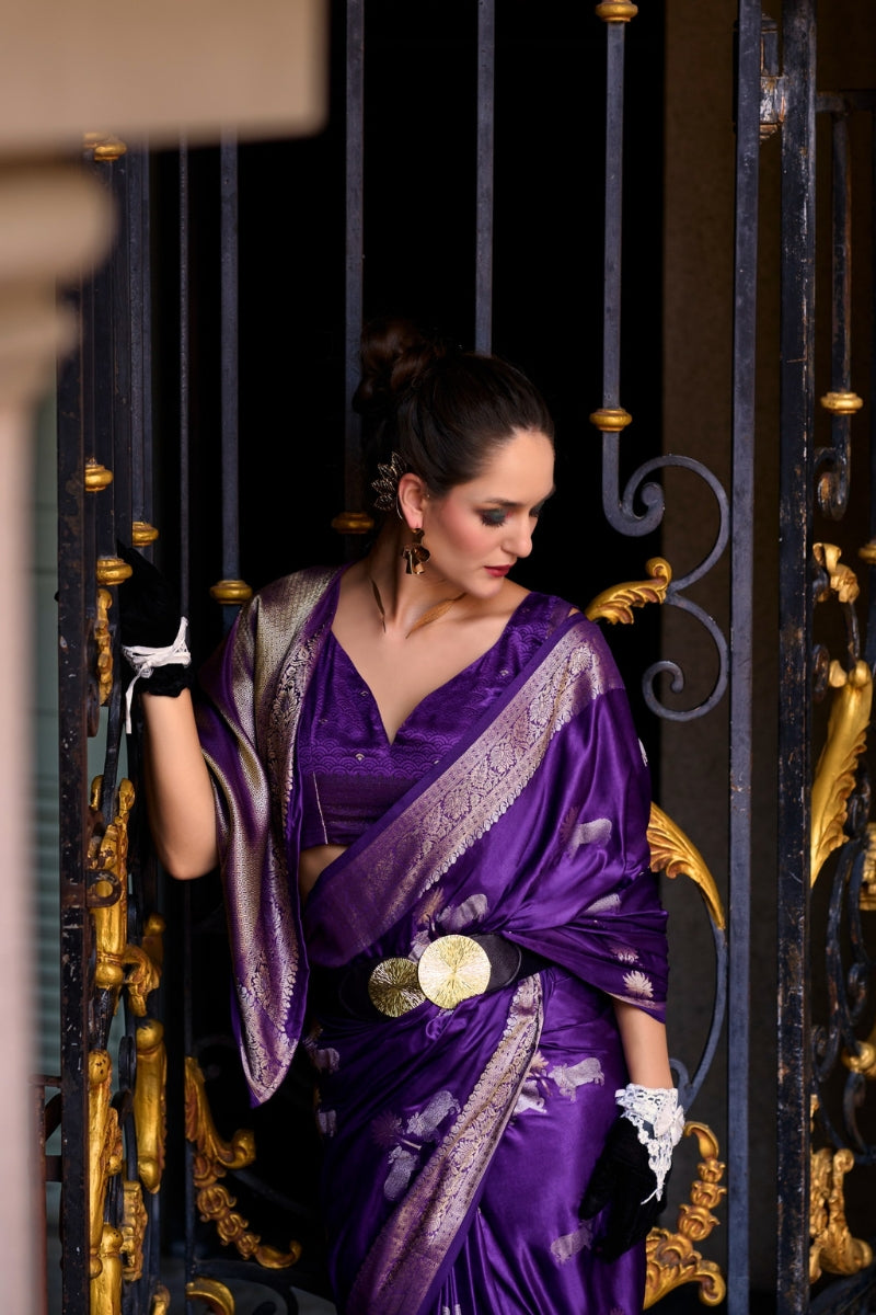 Premium Satin Munga Silk Saree Elegant & Luxurious Drape