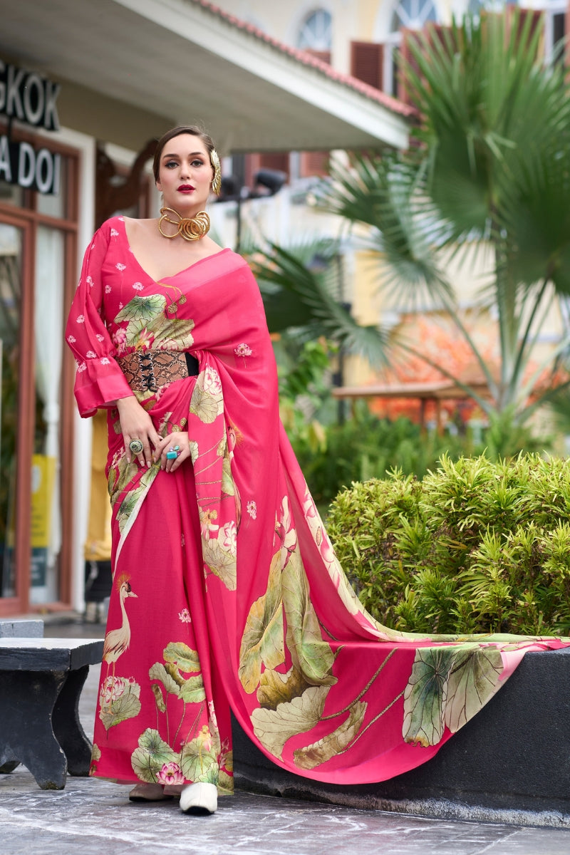 Pure Georgette Saree with Exclusive Designer Print