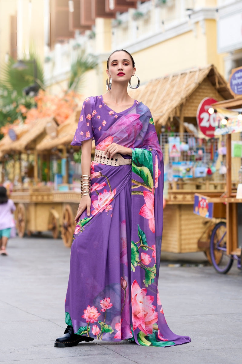 Pure Georgette Saree with Exclusive Designer Print