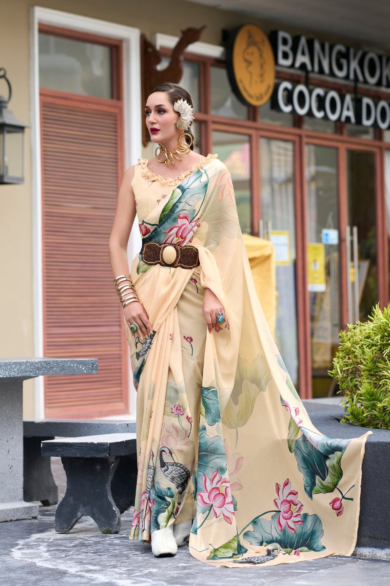 Pure Georgette Saree with Exclusive Designer Print