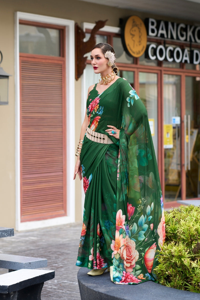 Pure Georgette Saree with Exclusive Designer Print