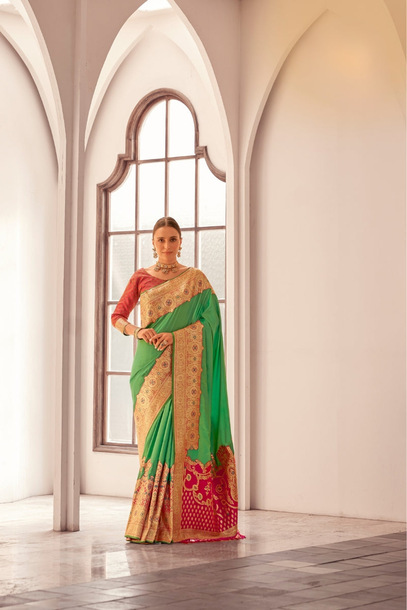 Pure Silk Saree with Intricate Woven Work.