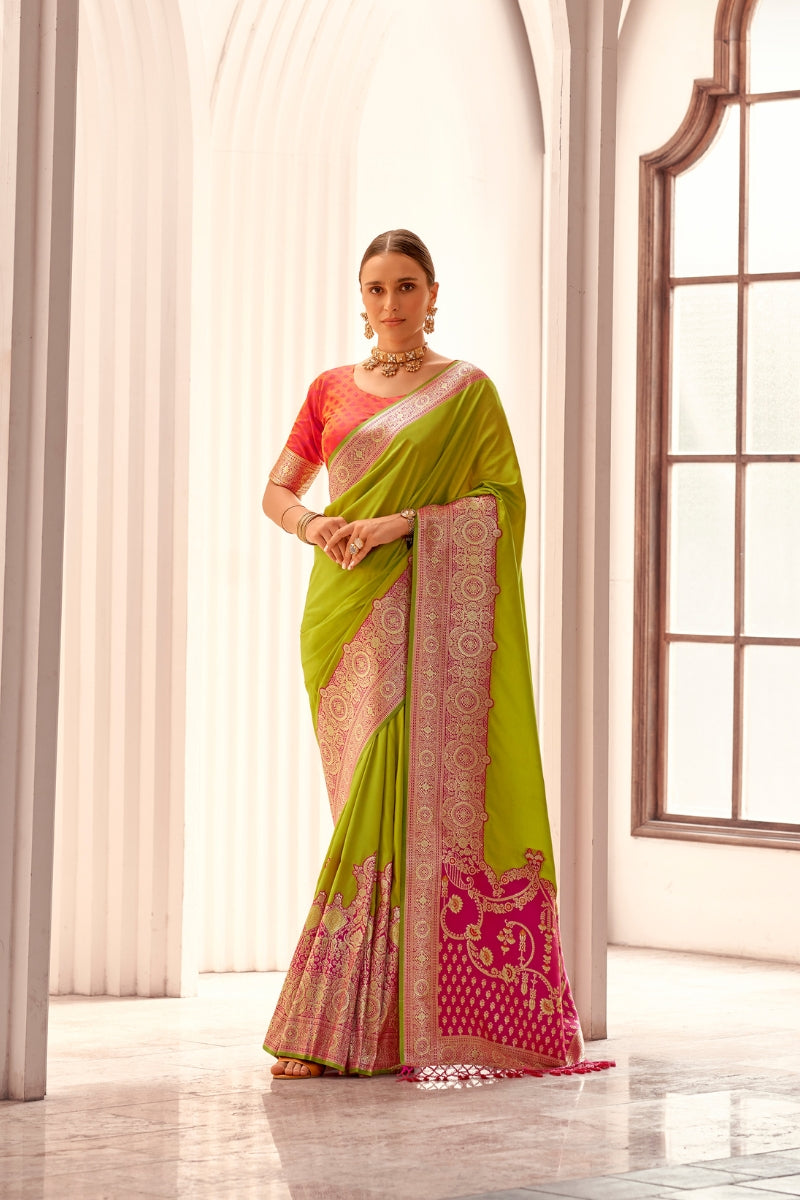 Pure Silk Saree with Intricate Woven Work.