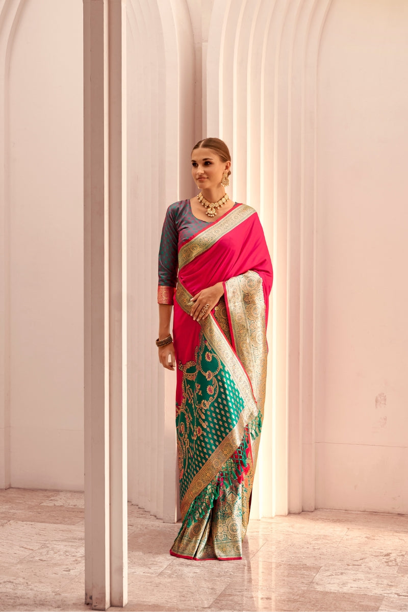 Pure Silk Saree with Intricate Woven Work.