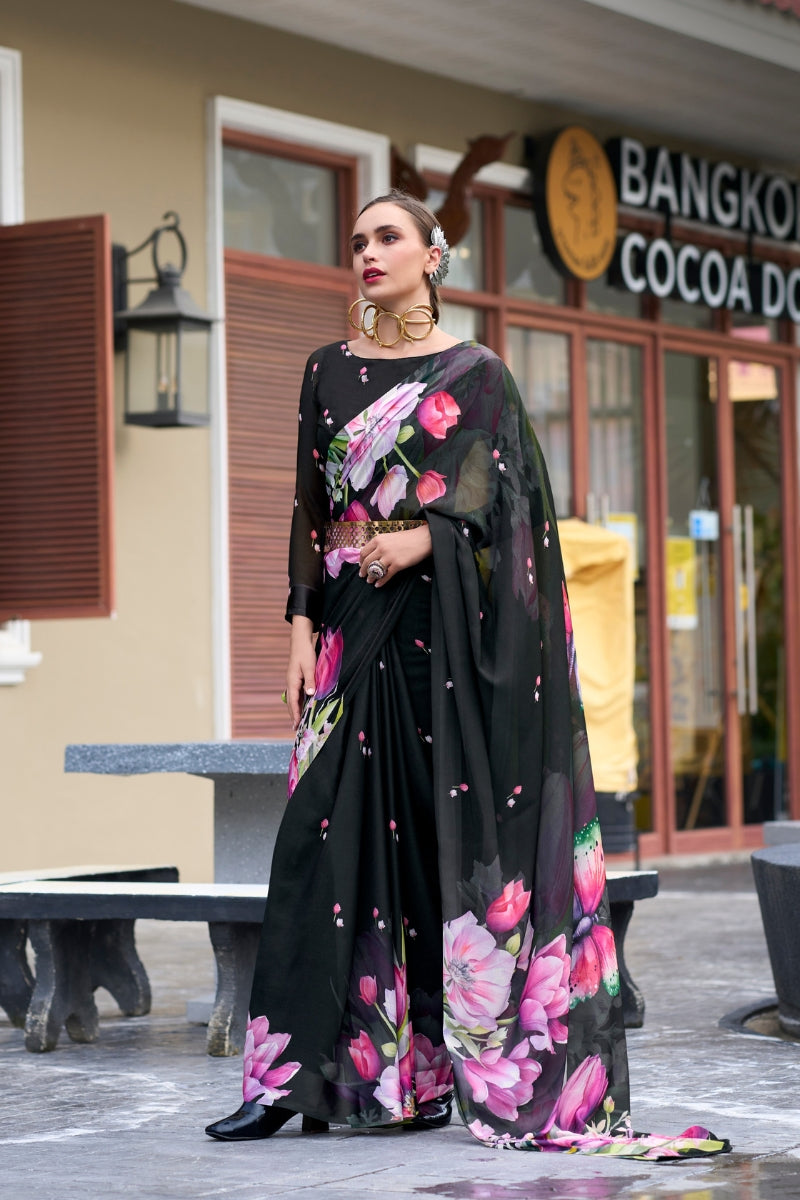 Pure Georgette Saree with Exclusive Designer Print