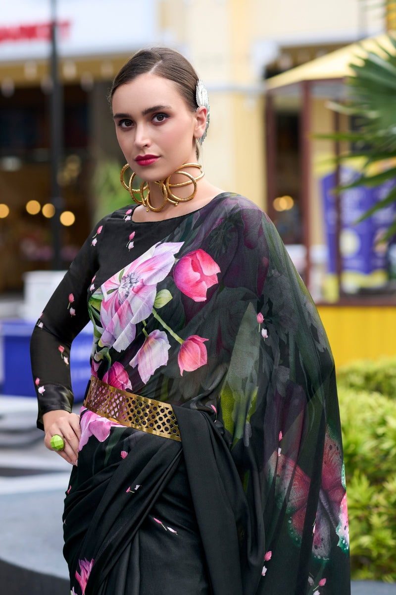 Pure Georgette Saree with Exclusive Designer Print