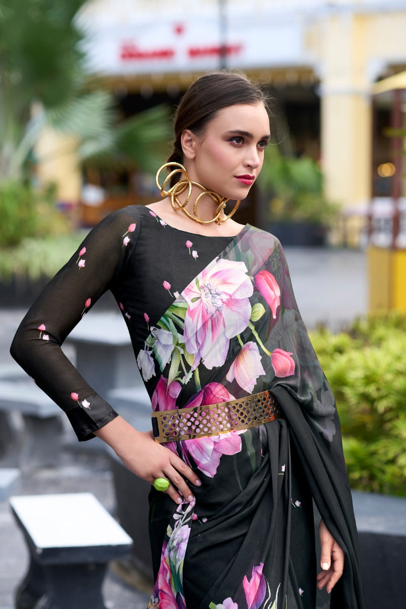 Pure Georgette Saree with Exclusive Designer Print