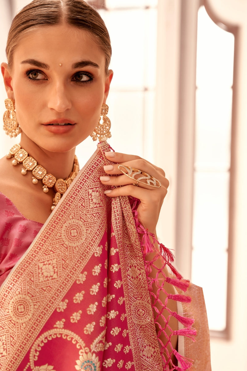 Pure Silk Saree with Intricate Woven Work.