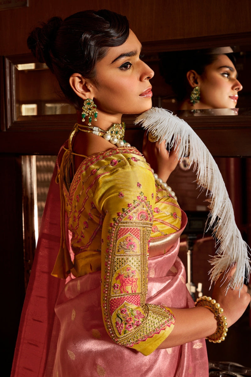 Pure Tissue Paithani Saree with Embroidered Blouse
