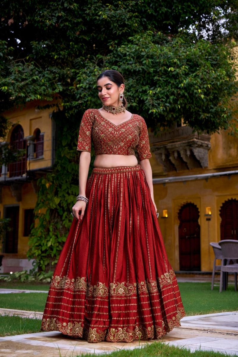 Rangoli Crush Embroidered Lehenga Choli Set with Dupatta