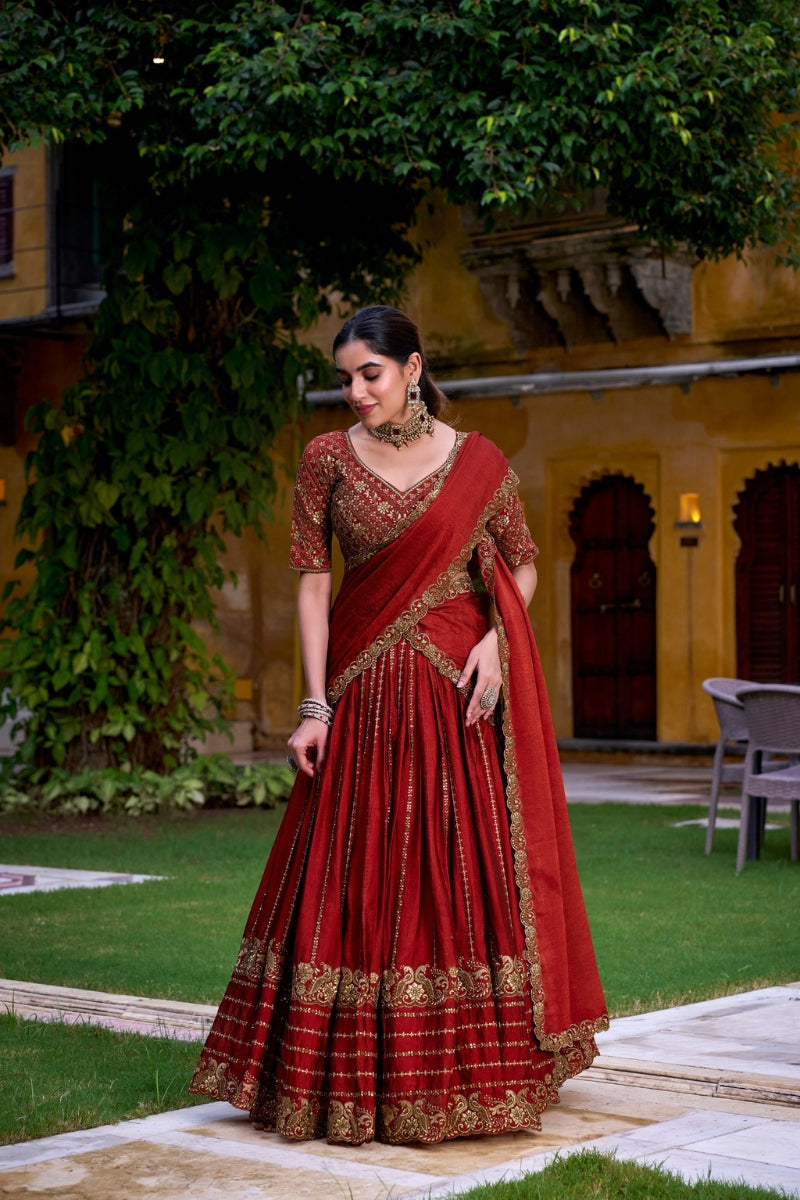 Rangoli Crush Embroidered Lehenga Choli Set with Dupatta