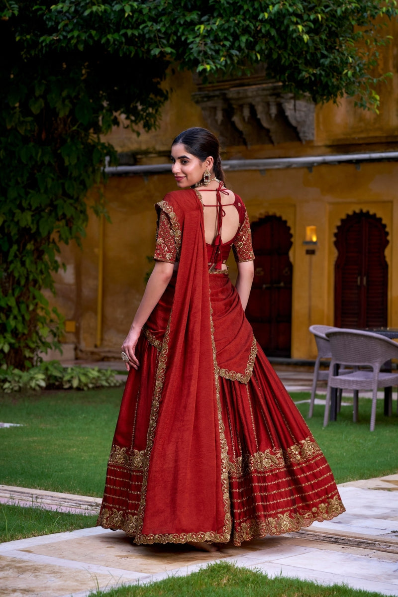 Rangoli Crush Embroidered Lehenga Choli Set with Dupatta