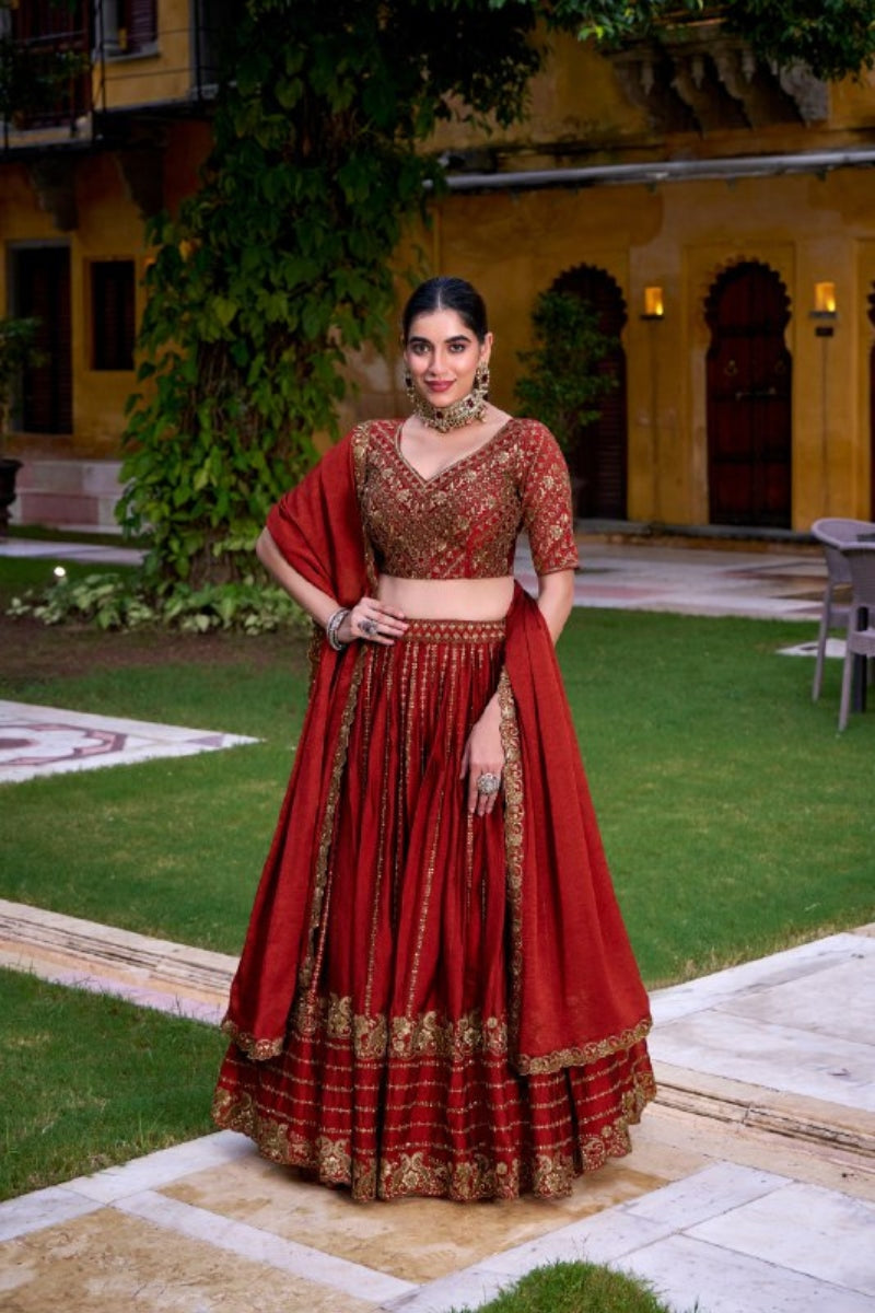 Rangoli Crush Embroidered Lehenga Choli Set with Dupatta