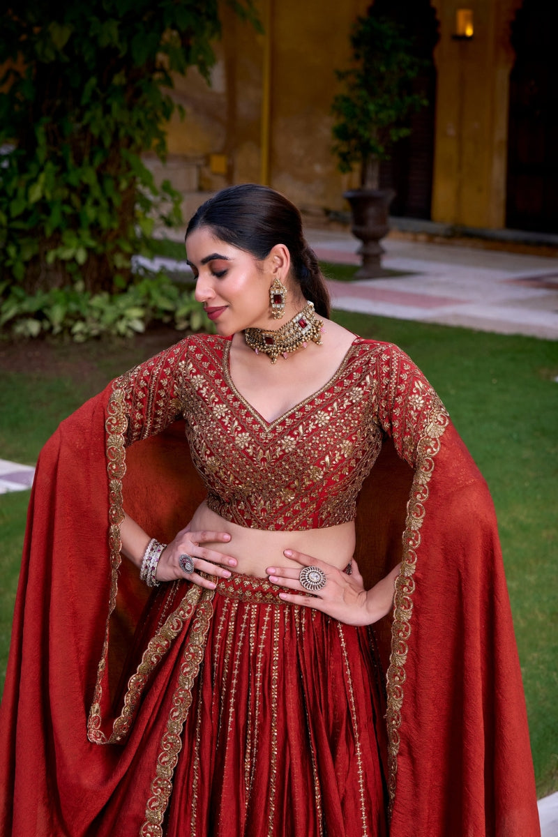 Rangoli Crush Embroidered Lehenga Choli Set with Dupatta