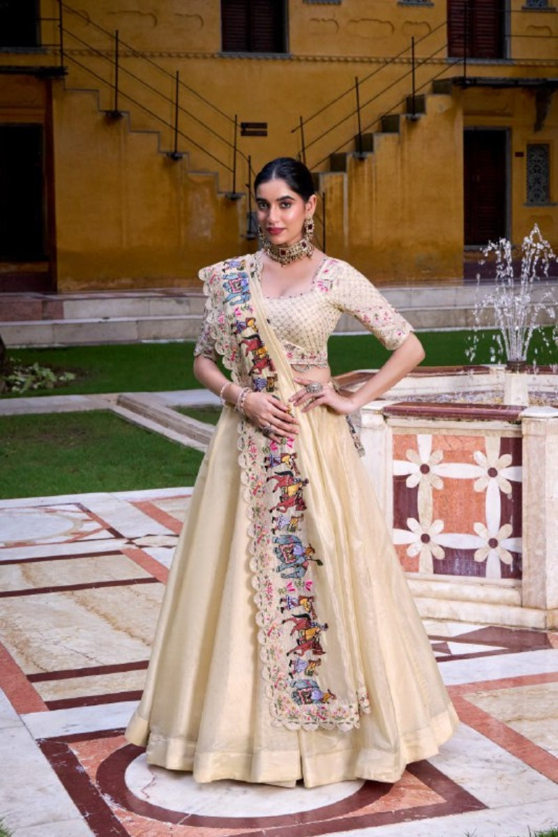 Raspberry Embroidered Lehenga Choli with Sequin & Thread Work Dupatta