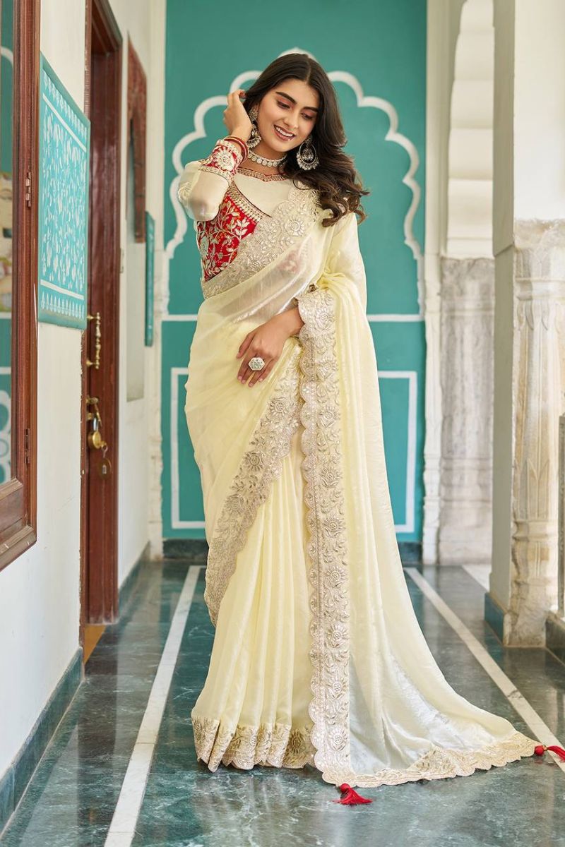 Rani Designer Pure Fendy Saree with Intricate Pitha & Gota Patti Work