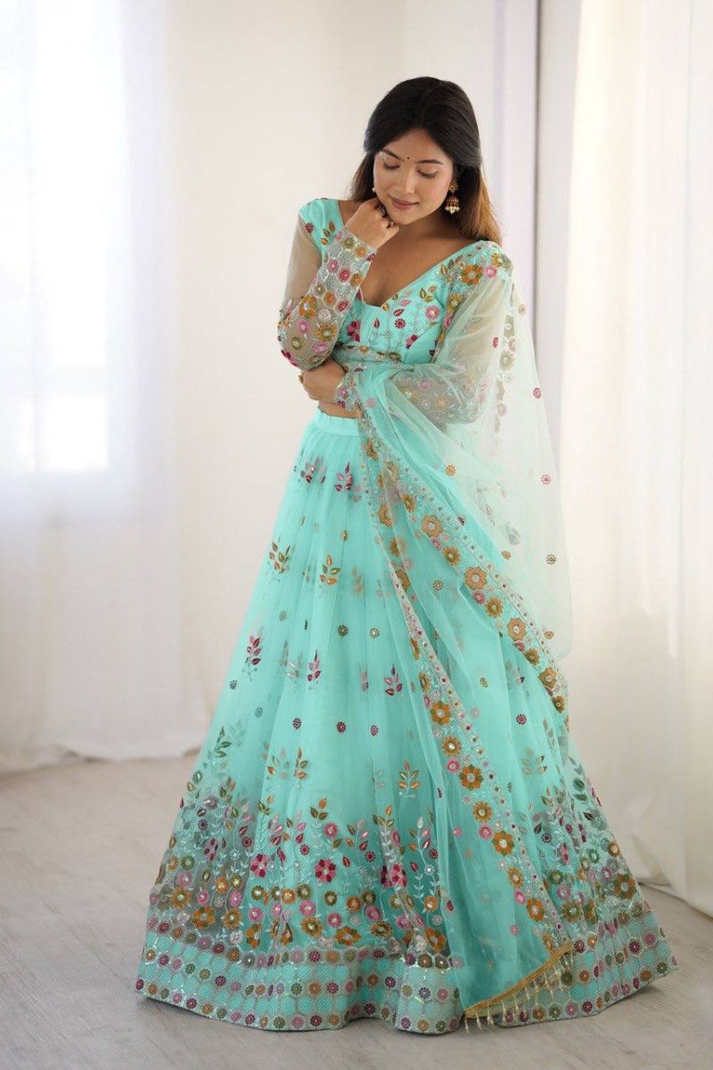 Semi-Stitched Party Wear Lehenga for Women