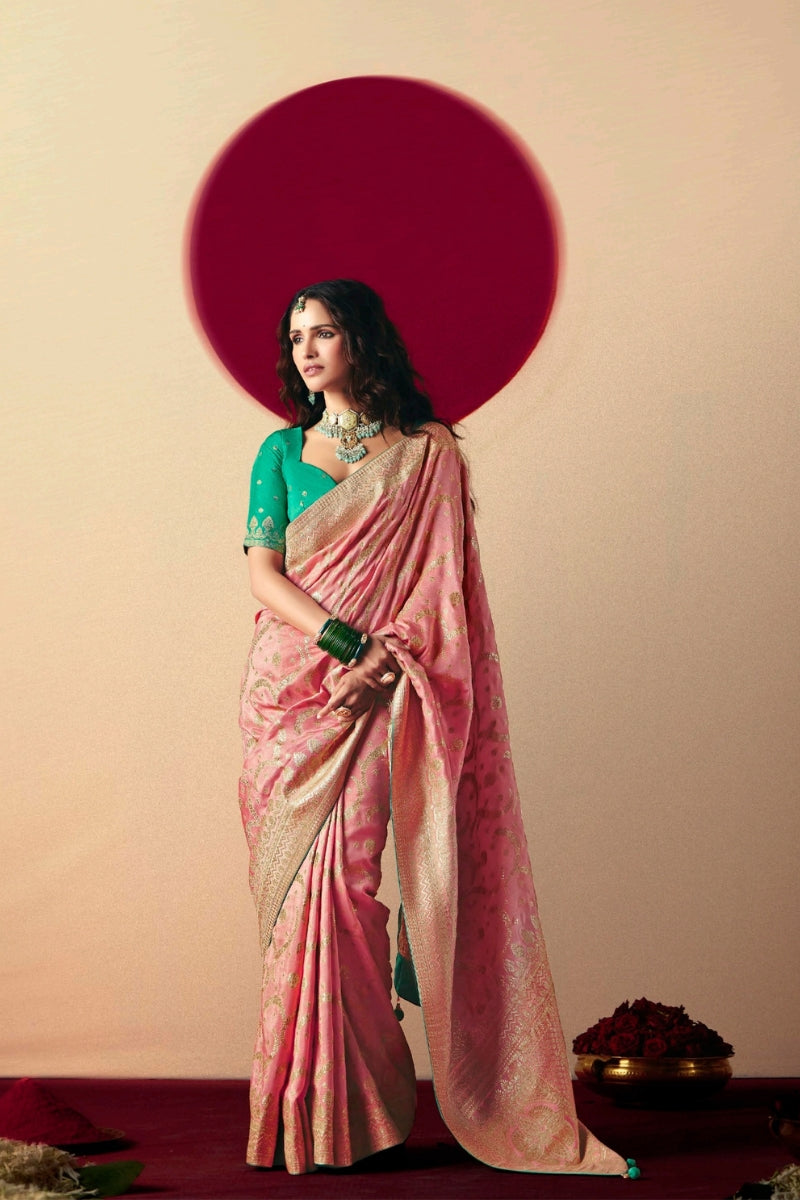 Viscose Dola Silk Saree with Rich Zari Weaving & Designer Tassels