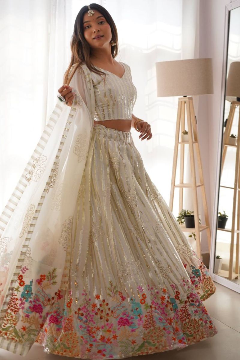 Semi-Stitched Party Wear Lehenga for Women
